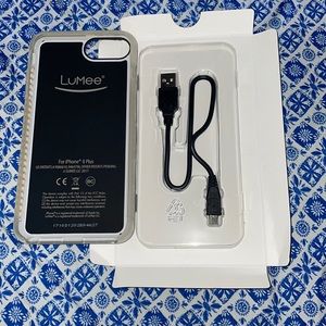 LuMee Duo Case For iPhone 8 PLUS Black Marble Light Up Selfie